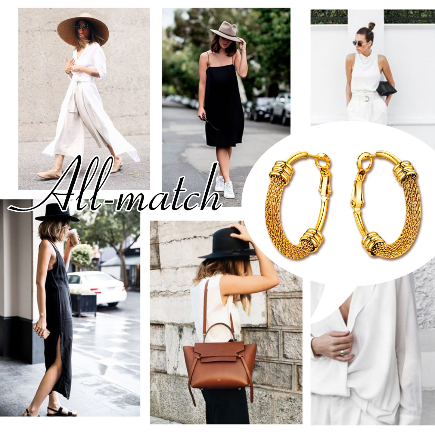 Stainless Steel Trendy Dop Hoop Earrings For Women all match