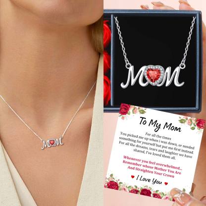 Birthstone Sterling Silver Mom Necklace For Women 