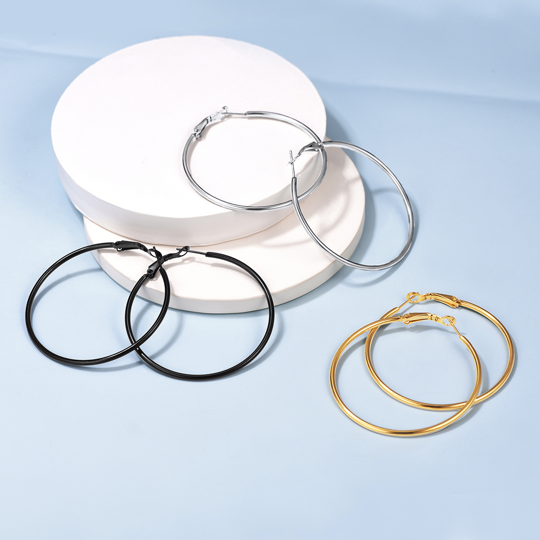 Lightweight Large Hoop Earrings for Women 30/50/70/100mm