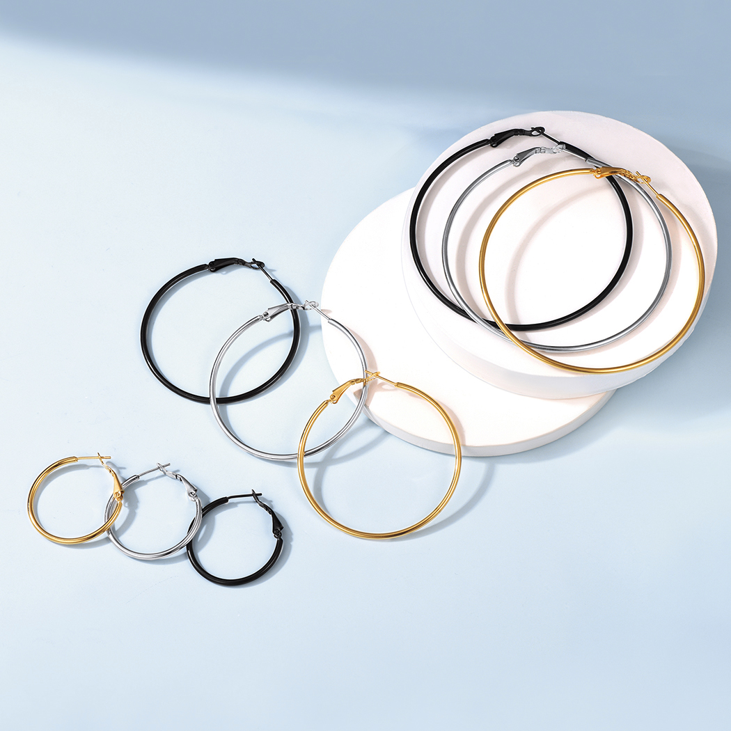 Lightweight Large Hoop Earrings for Women 30/50/70/100mm