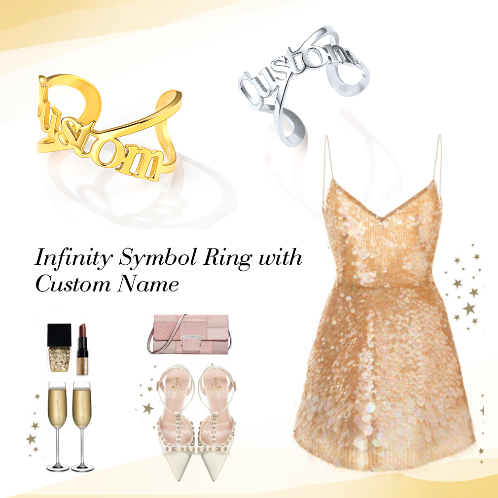 Custom Name Infinity Adjustable Ring for Women 