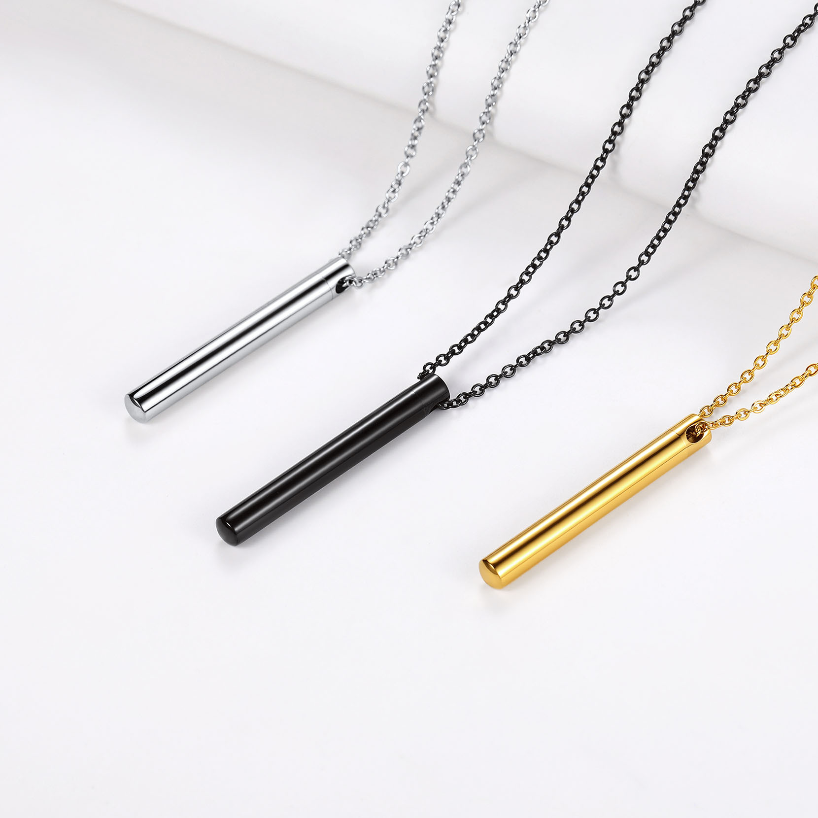 Custom Engraved Cremation Urn Necklace for Ashes color