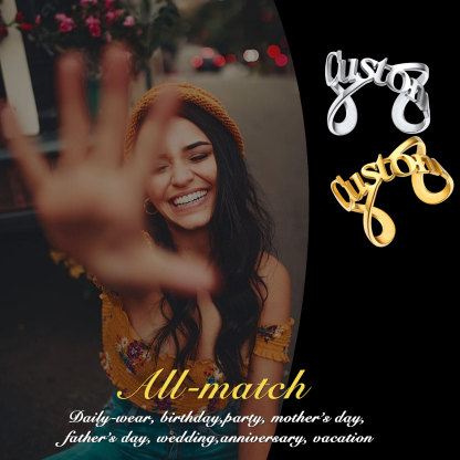 Custom Name Infinity Adjustable Ring for Women scene