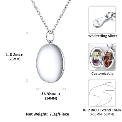Personalized Photo Locket Engraved Necklaces for Women DETAIL