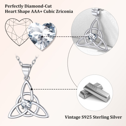 Birthstone Celtic Knot Pendant Necklace for Women cz