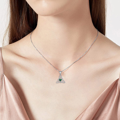 Birthstone Celtic Knot Pendant Necklace model