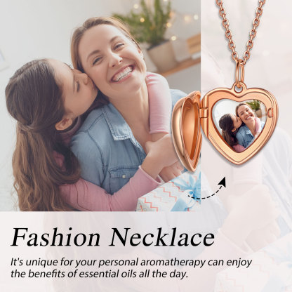 Personalized Photo Silver Locket Necklace scene