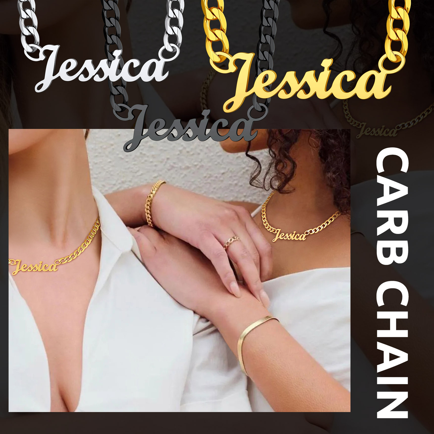 Personalized Necklace with Curb Chains for Men