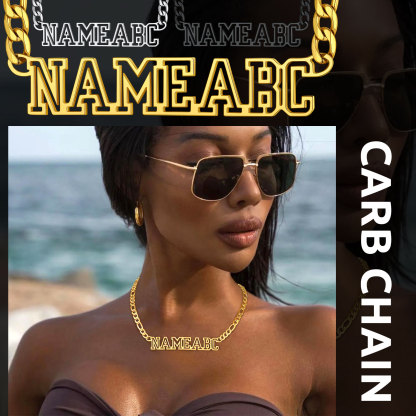 Name Necklace with Curb Chains for Men