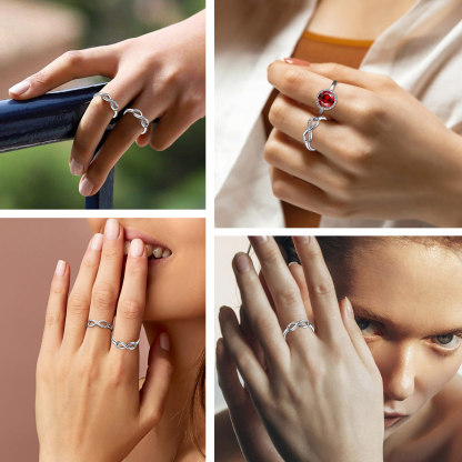 Infinity Engraved 925 Sterling Silver Promise Rings  model show