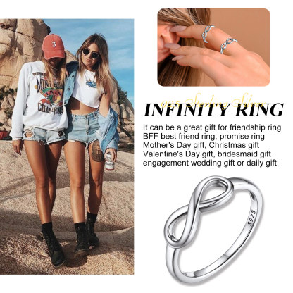 Infinity 925 Sterling Silver Promise Rings For Women