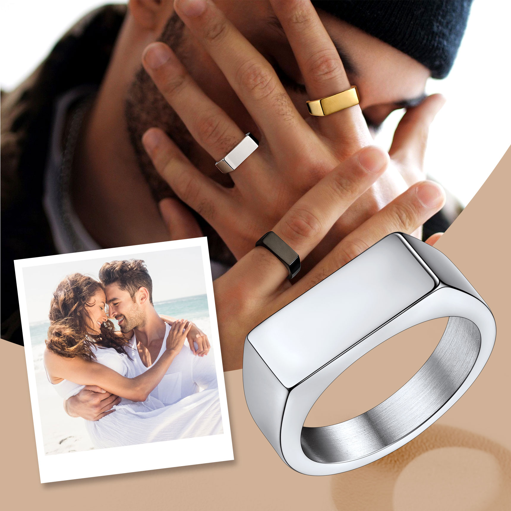 Custom Engraved Stainless Steel Signet Ring