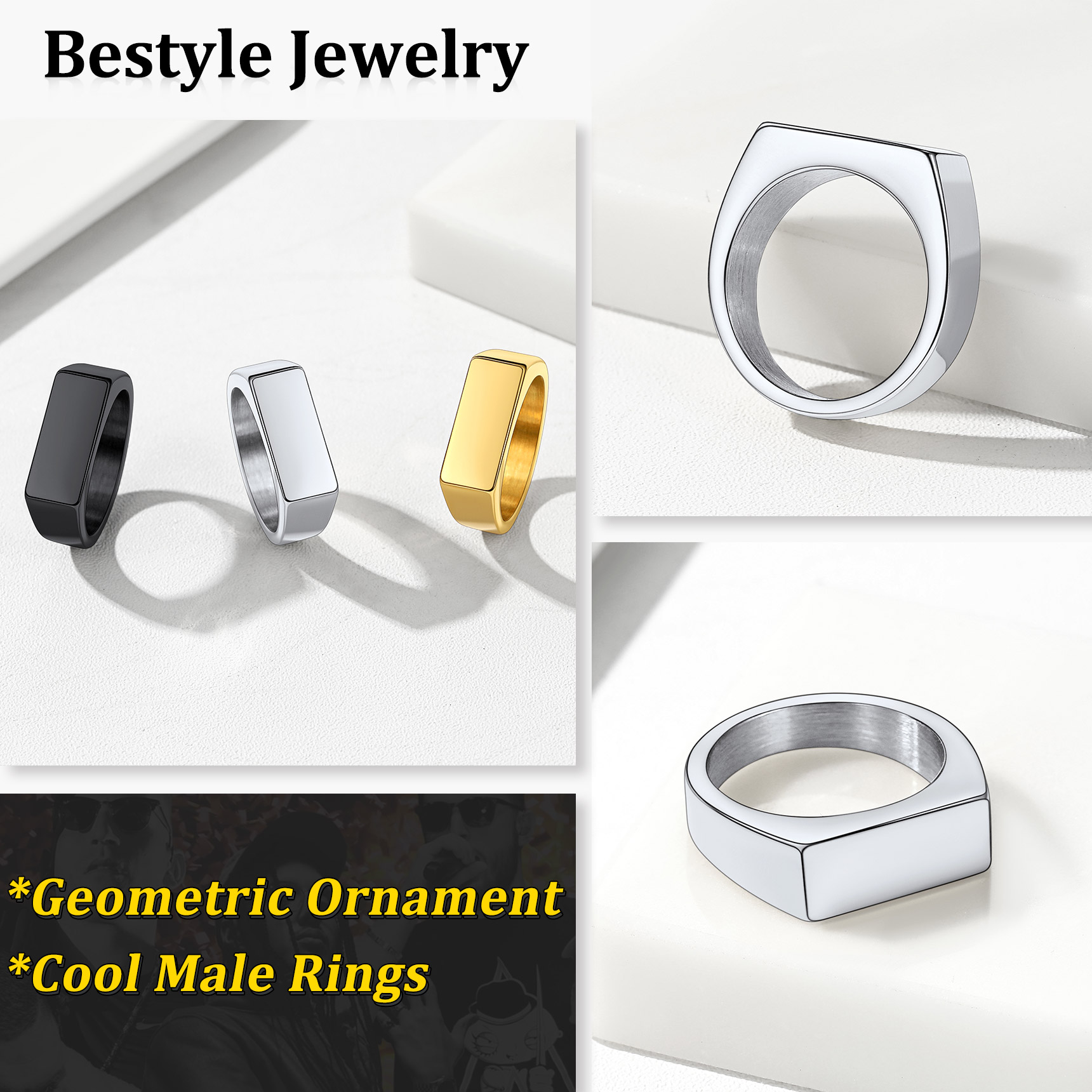 Custom Engraved Stainless Steel Signet Ring