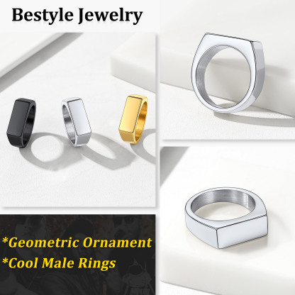 Custom Engraved Stainless Steel Signet Ring