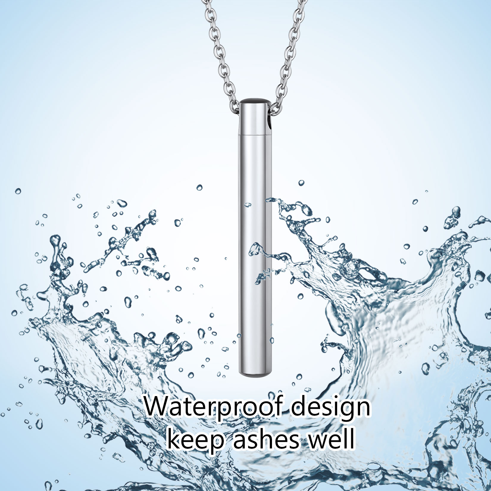 Custom Engraved Cremation Urn Necklace for Ashes  waterproof 