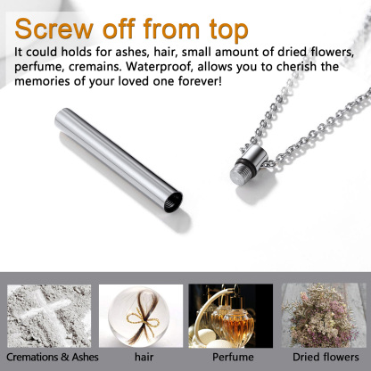 Engraved Cremation Urn Necklace for Ashes