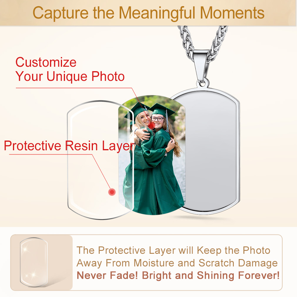 Customized Photo Engraved Dog Tag Necklace