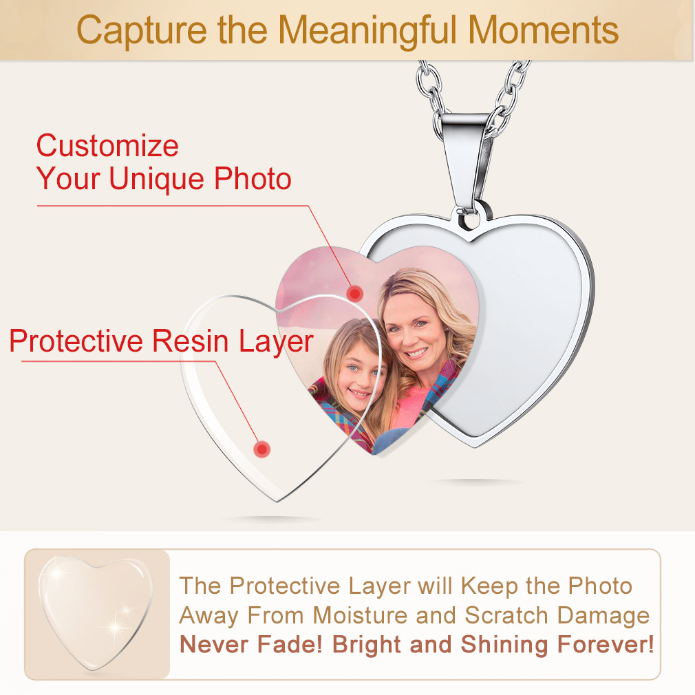 Personalized Heart Photo Necklace