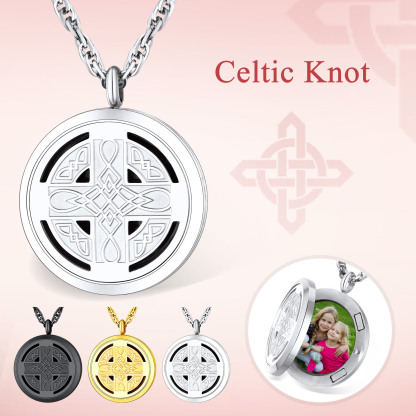 Custom Locket Photo Celtic Cross Pendant