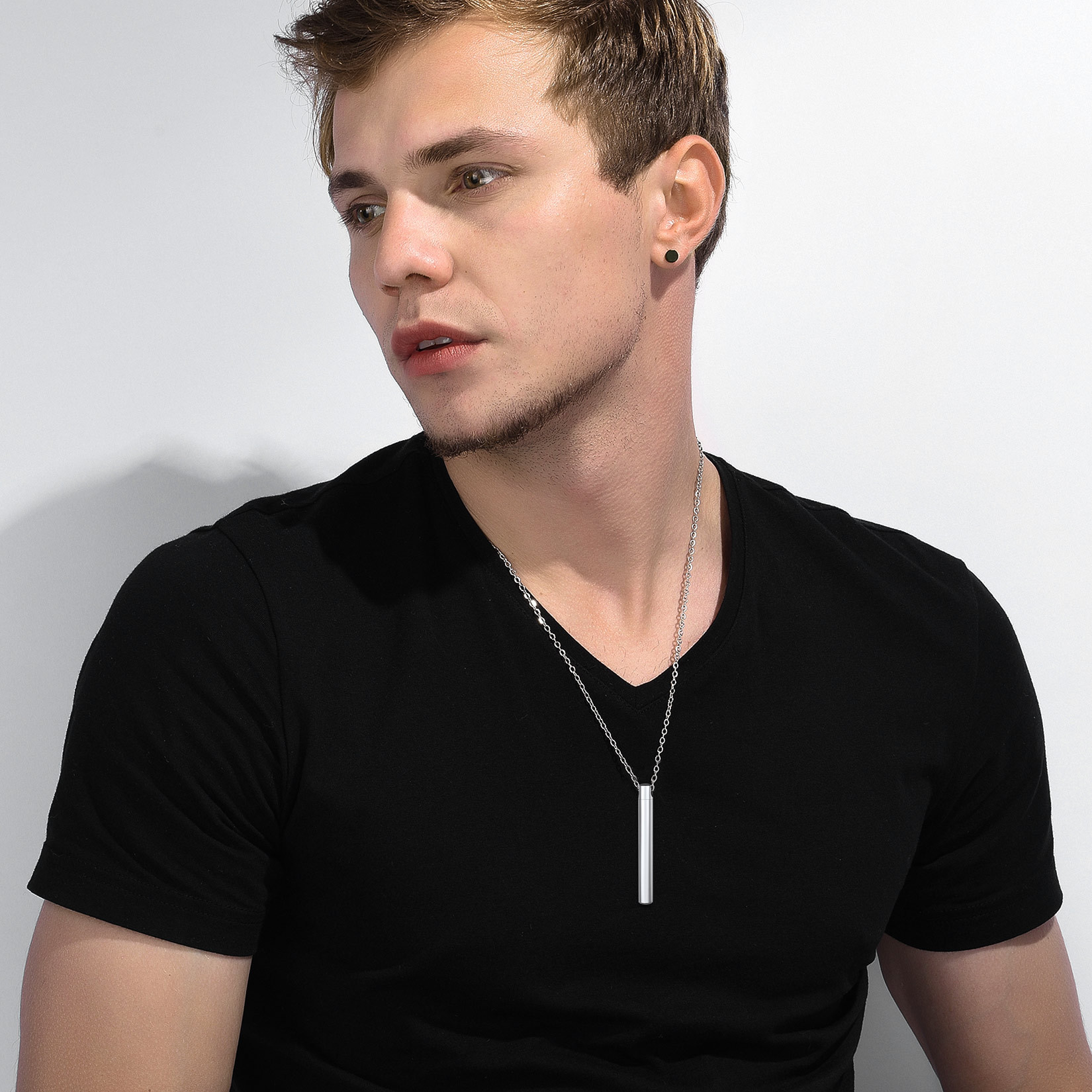 Custom Engraved Cremation Urn Necklace for Ashes model