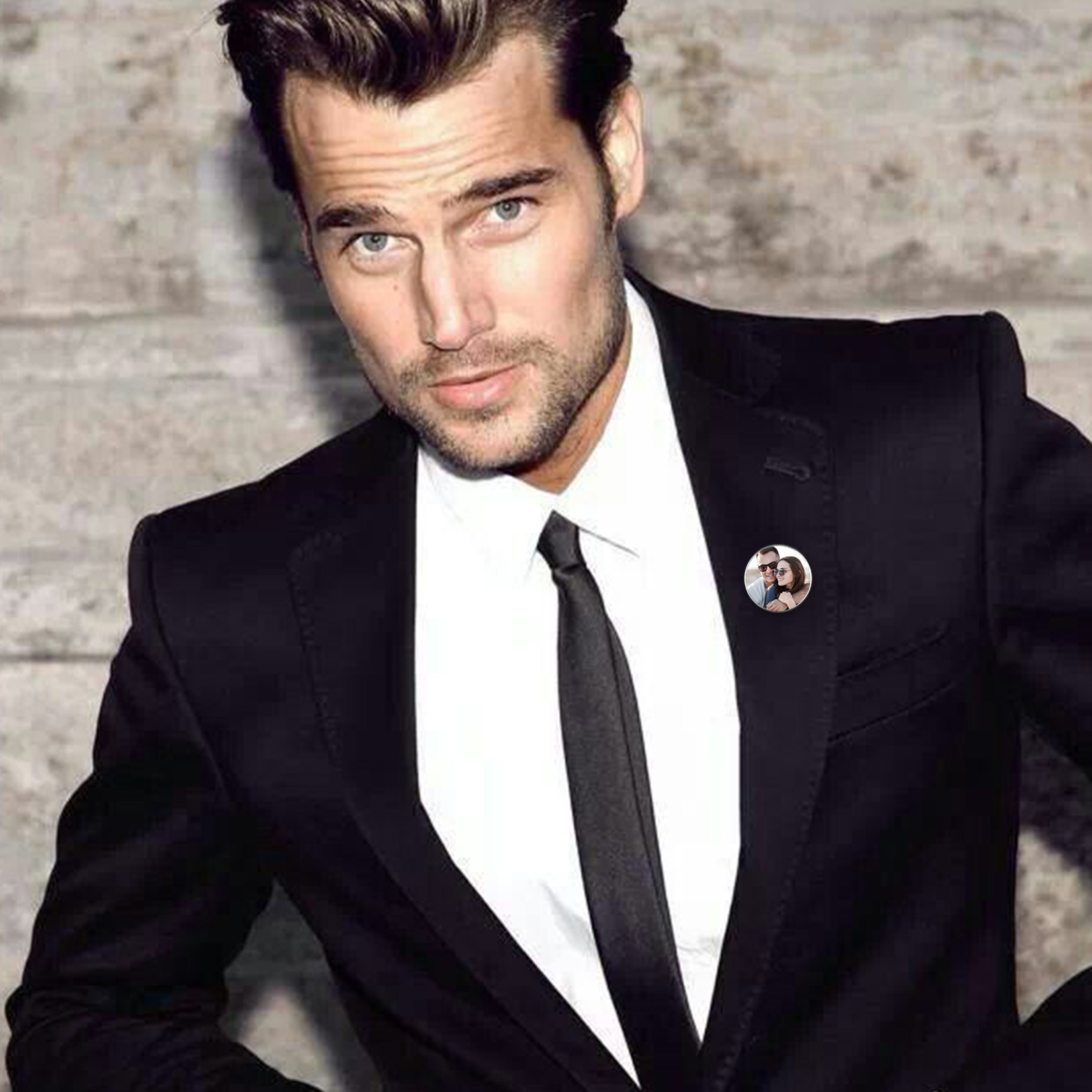 Custom Wedding Charms Photo Brooch Memorial Pins model