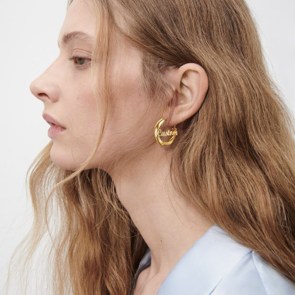 Hoop Earrings Name Earrings Personalized for Women model