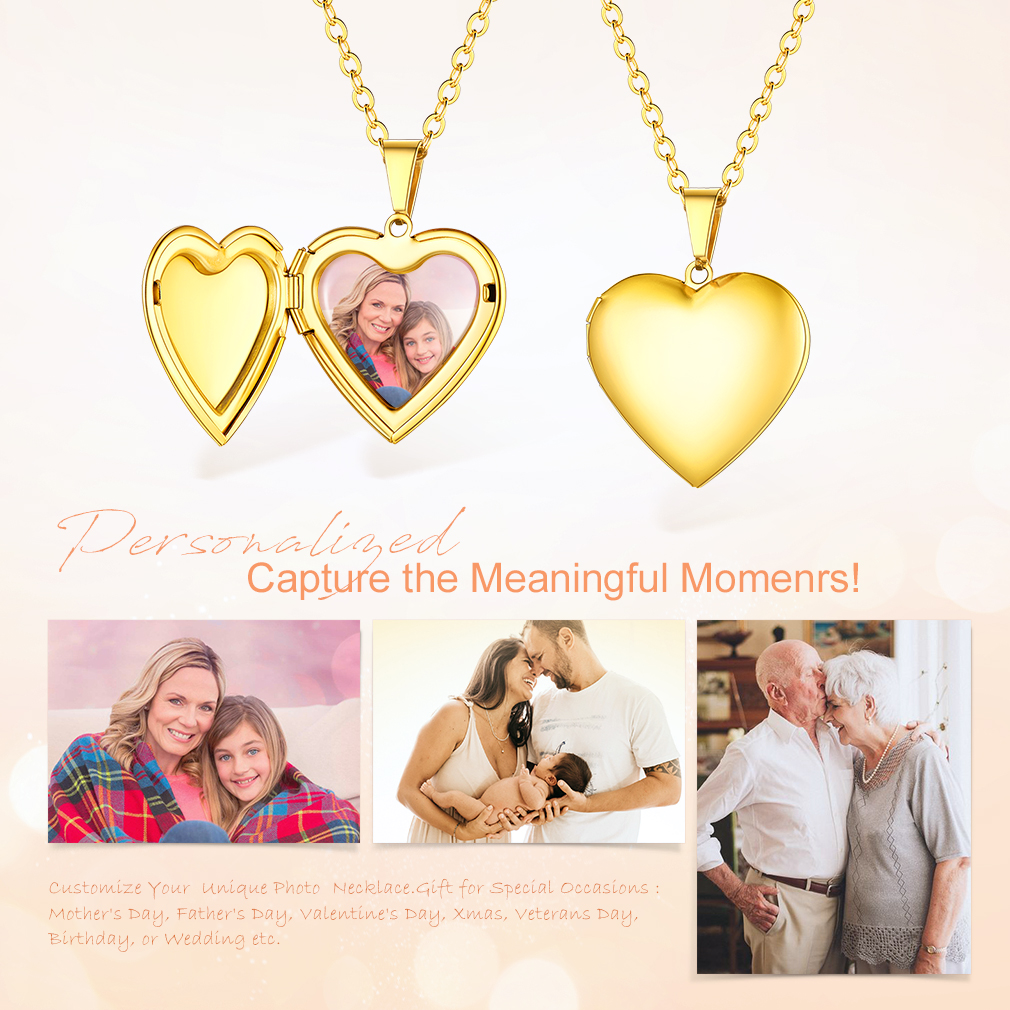 Heart Photo Customize Locket Necklace