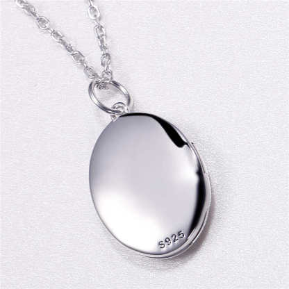  Custom Photo Oval Locket Pendant Necklace Memory Jewelry back
