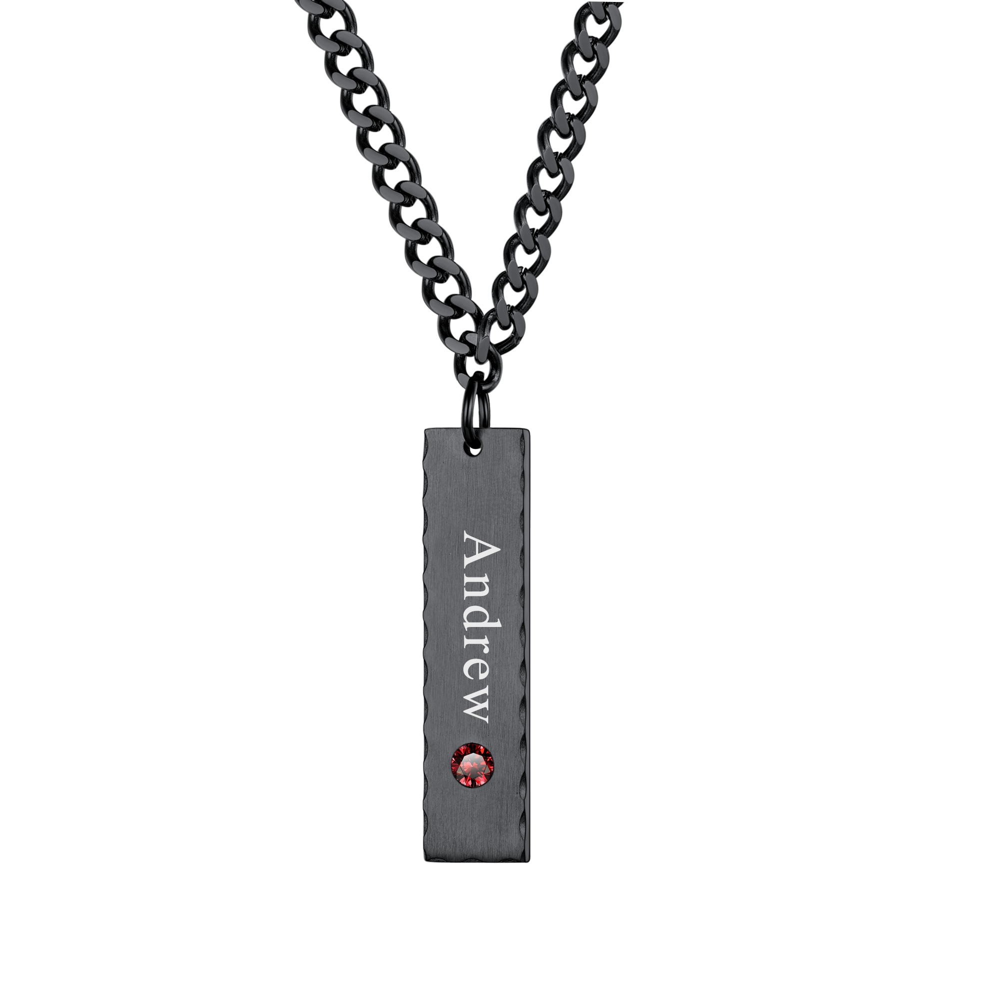  birthstone bar name necklace black 1