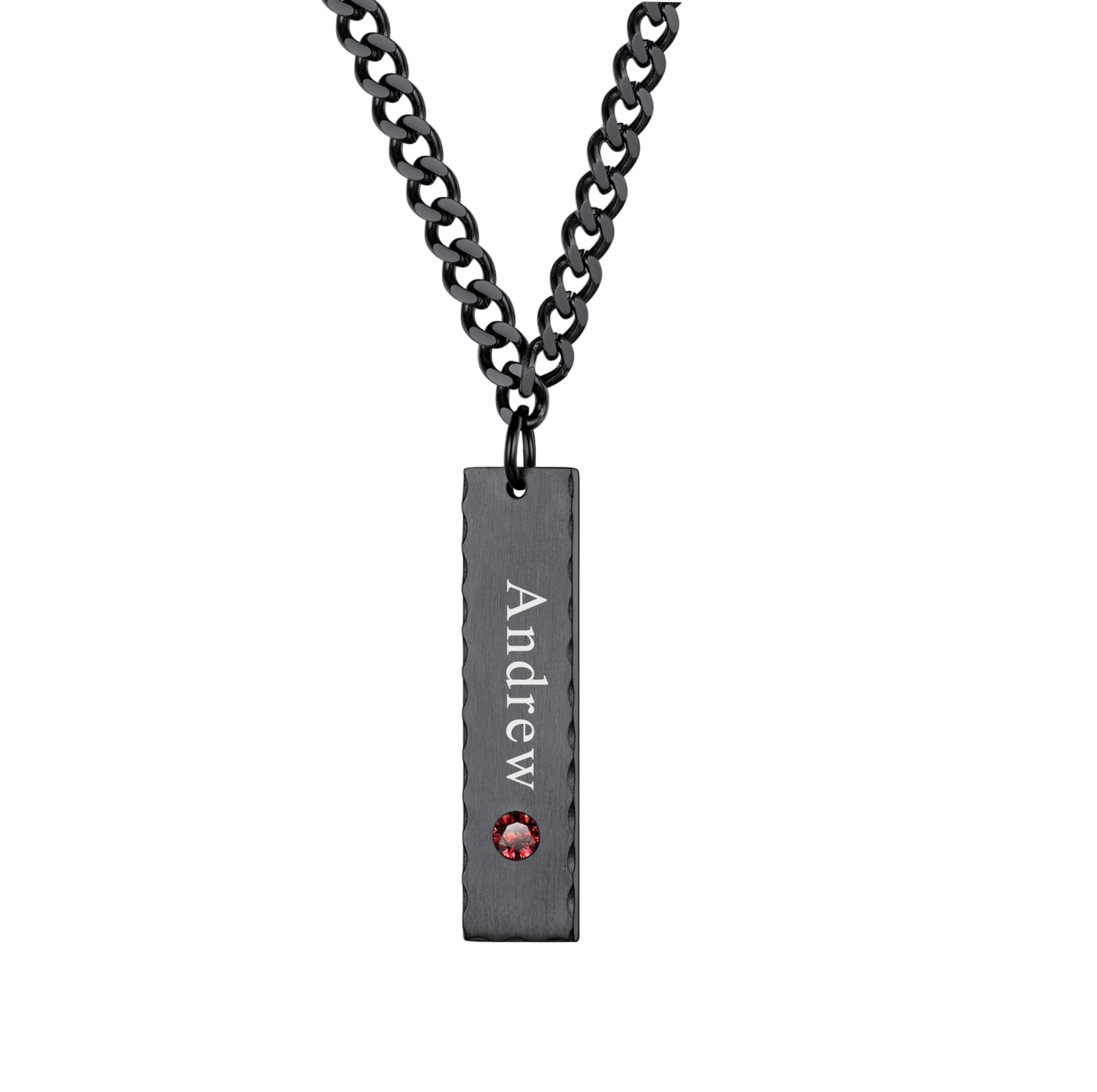  birthstone bar name necklace black 1
