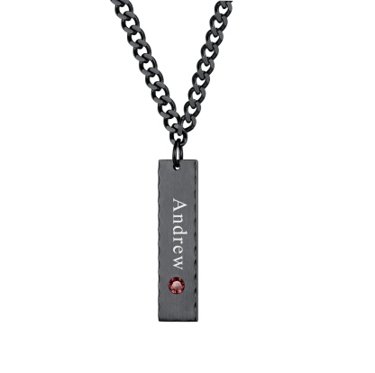  birthstone bar name necklace black 1