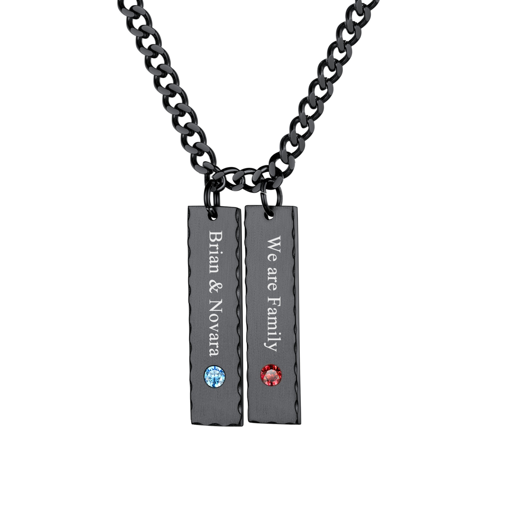  birthstone bar name necklace black 2