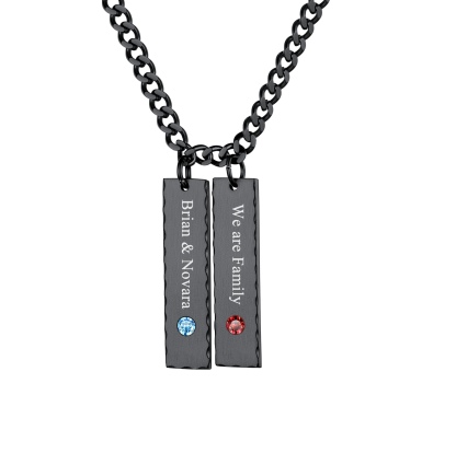 birthstone bar name necklace black 2