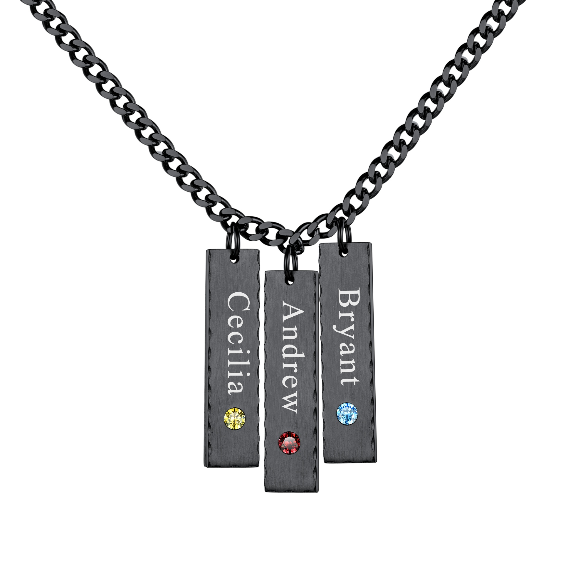  birthstone bar name necklace black 3