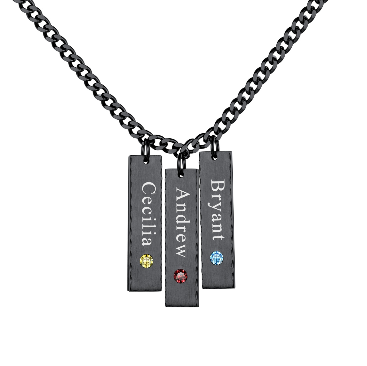  birthstone bar name necklace black 3