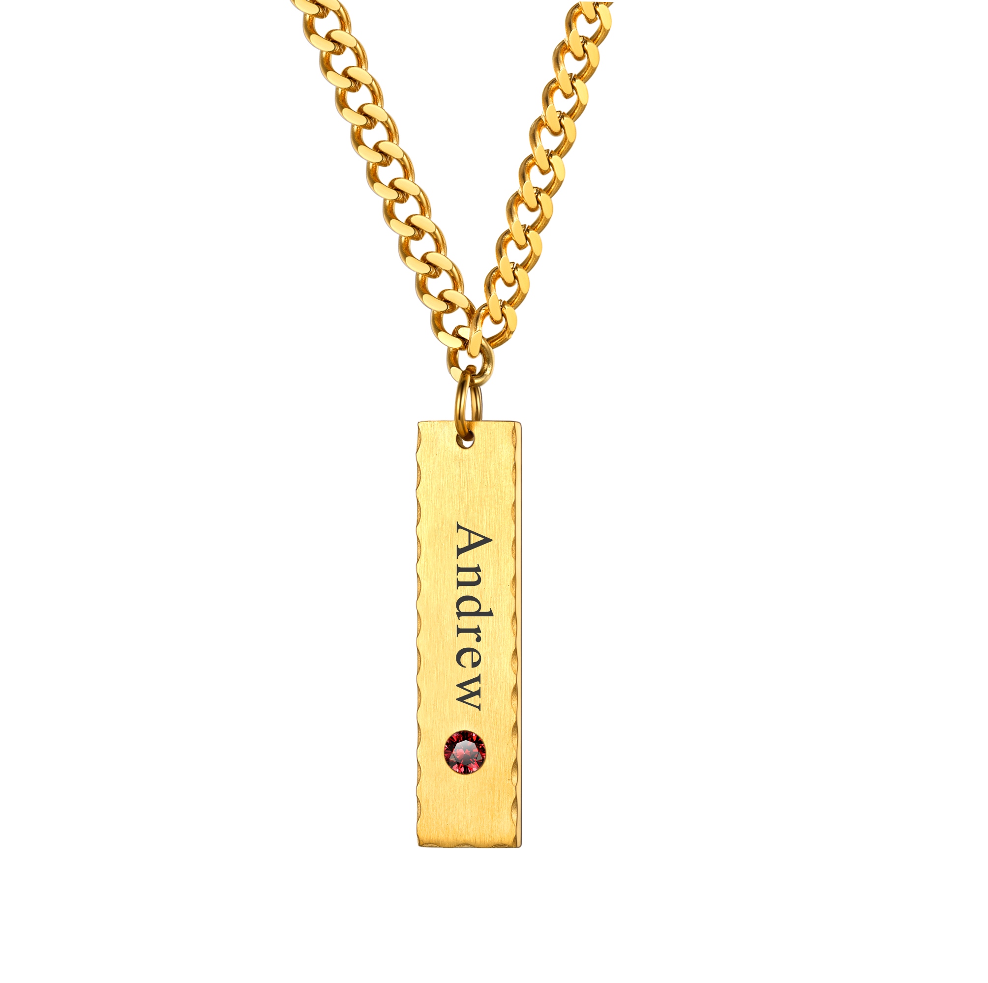  birthstone bar name necklace gold 1