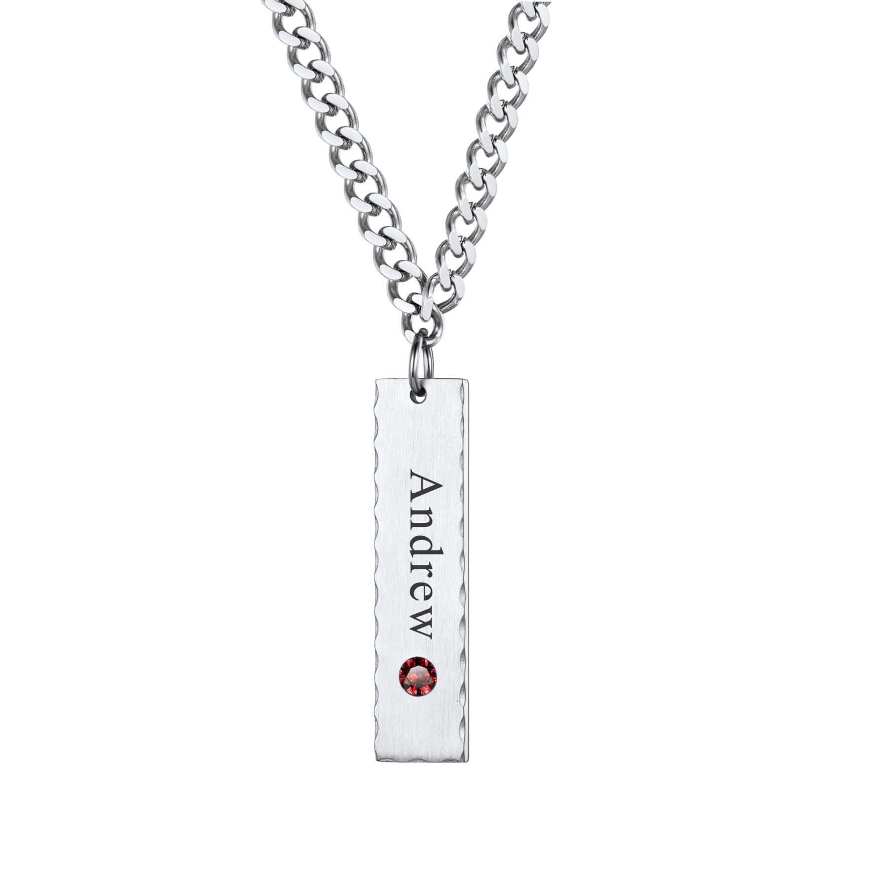  birthstone bar name necklace silver 1