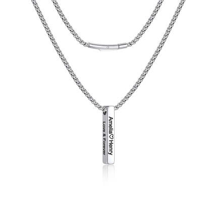 Custom Bar Cremation Jewelry Urn Memorial Necklace for Ashes