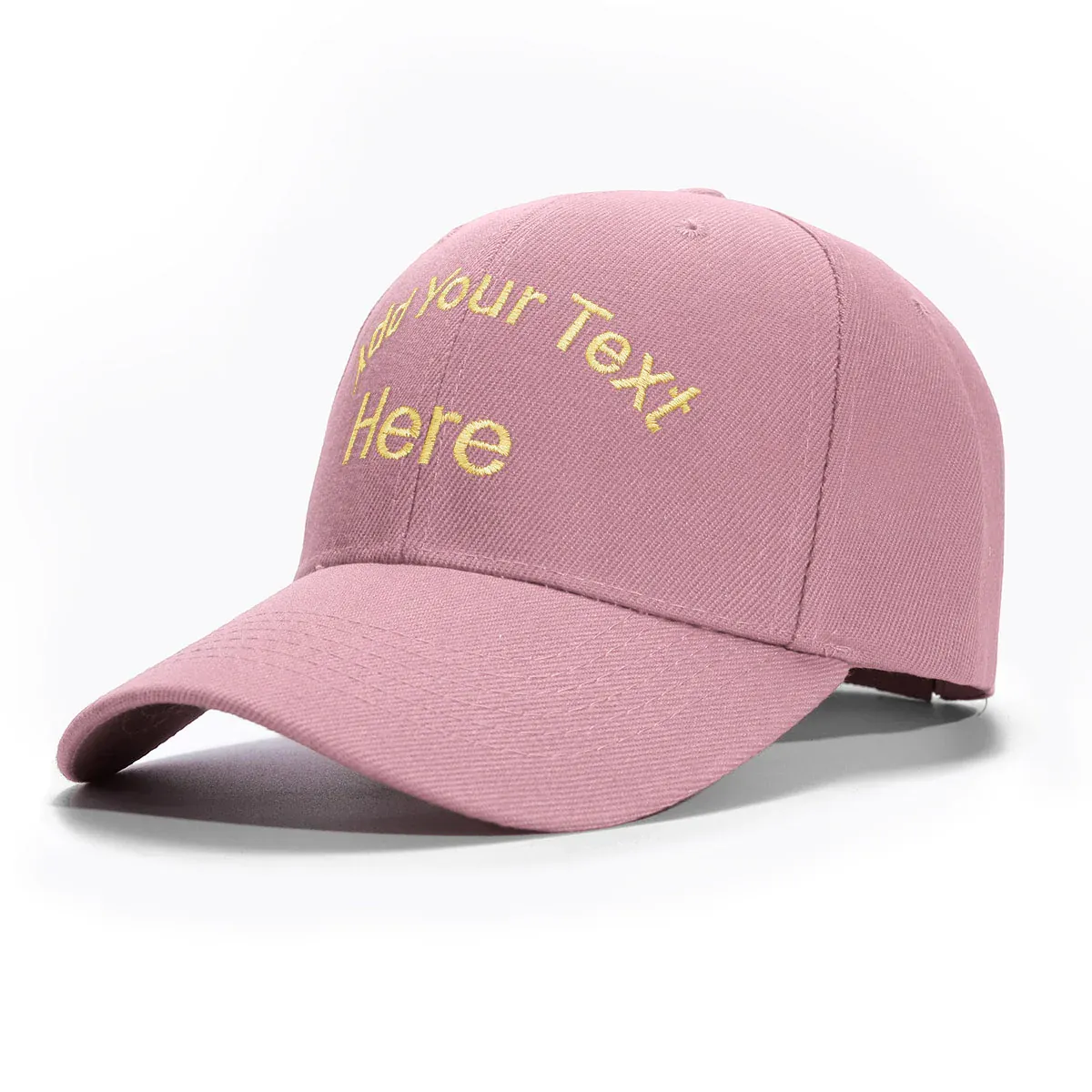 Custom pink Hat Baseball Cap with Embroidery with Curved Text