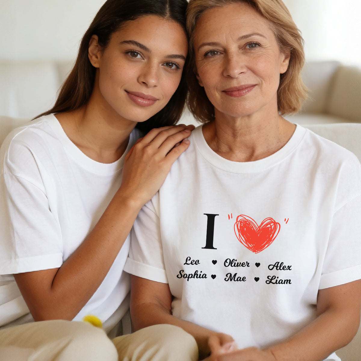 Personalized Kids Name T-Shirt Mother's Day Gift for Mom 