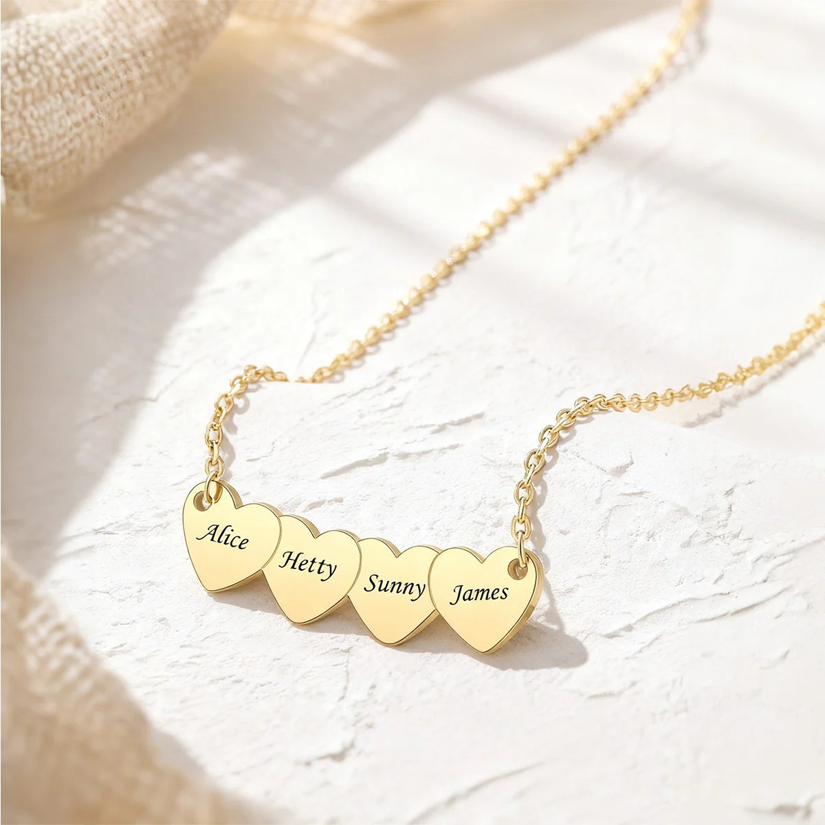 1-5 Hearts Name Necklace for Women