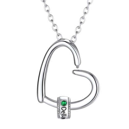 Personalized 1-4 Name Birthstone Bead Mom Necklace | Mother's Day Gift silver 1