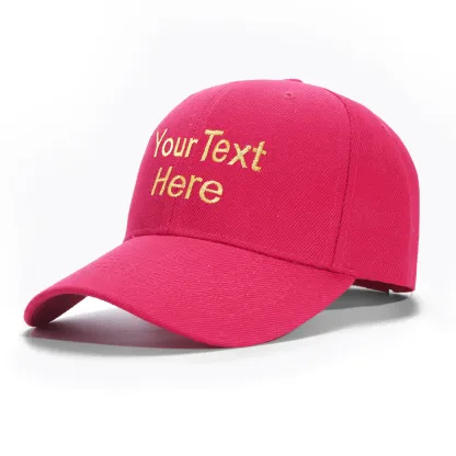 Custom rose red Hat Baseball Cap with Embroidery with Text