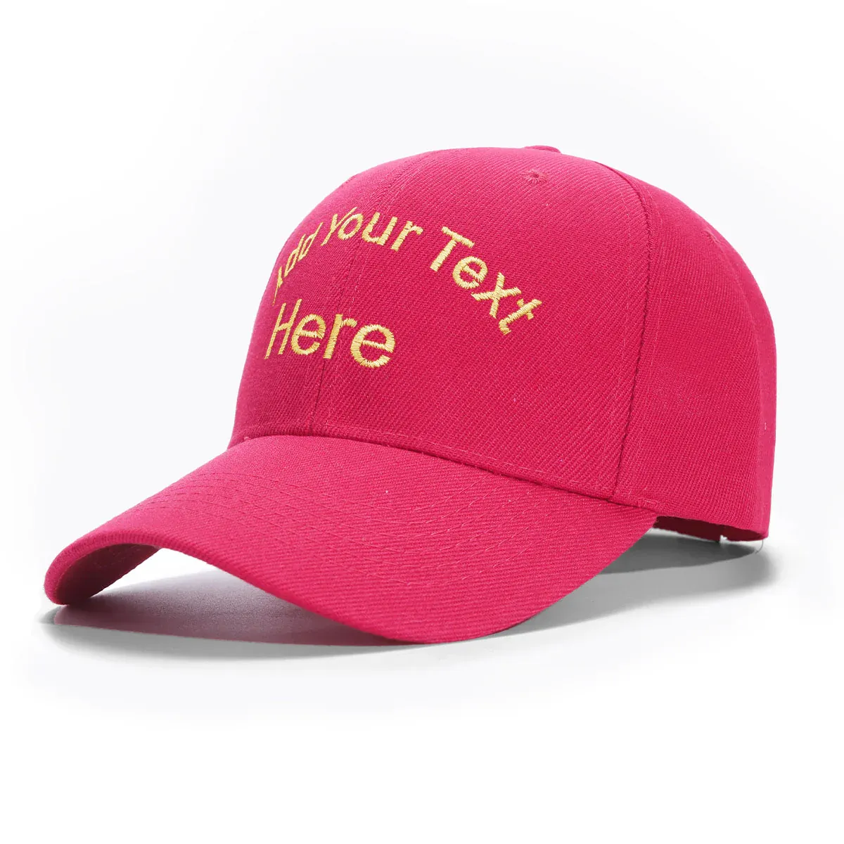 Custom rose red Hat Baseball Cap with Embroidery with Curved Text