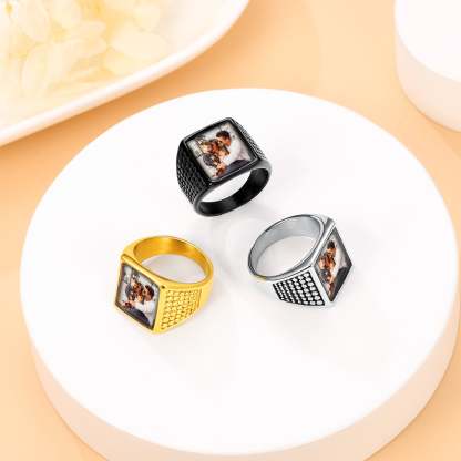 Personalized Signet Rings with Pictures in different colors 