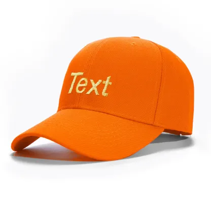 Custom orange Hat Baseball Cap with Embroidery with 1 Text