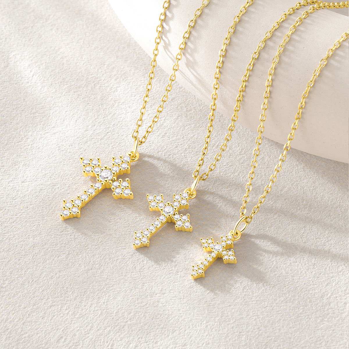 Cubic Zirconia Cross Necklace for Women
