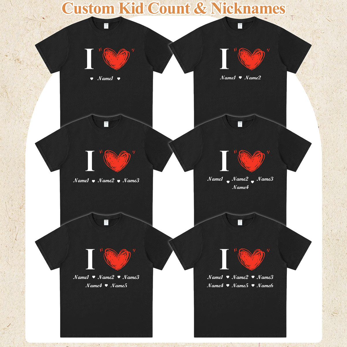 Custom Kids Name T-Shirt for Mom