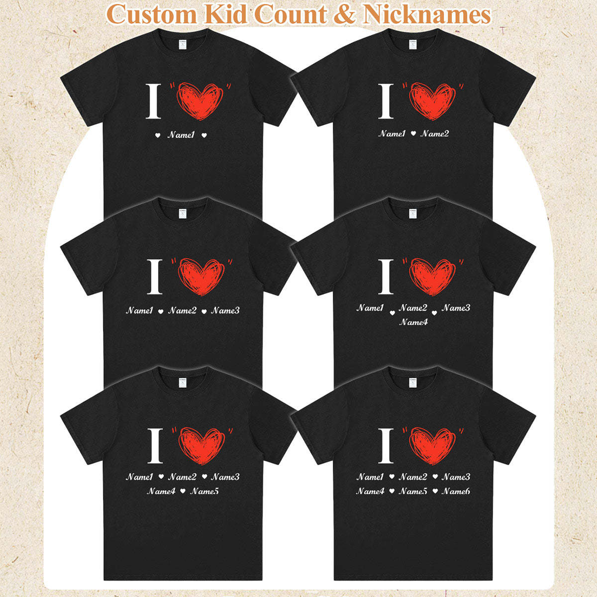 Custom Kids Name T-Shirt for Mom