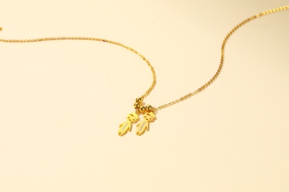 Custom4U Golden Twin Kids Necklace